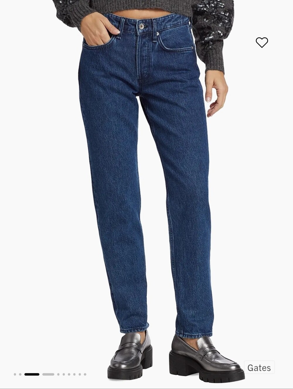 RAG & BONE Y2K Rosa Mid Rise Boyfriend 90s Classic Straight Jeans Dark Blue 31